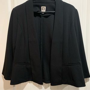 Black Anne Klein Unstructured Blazer